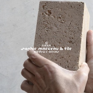 复古夯土砖工装外墙砖面包奶茶店咖啡店餐厅吧台渐变背景墙砖