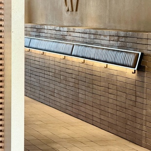 手工定制粗粝肌理夯土砖混凝土环保背景墙地面吧台隔断装饰酒店