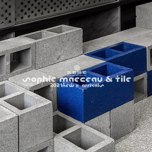 双孔水泥空心砖砌隔墙砌块装饰网红多孔砖花盆造景砖120*240*20MM