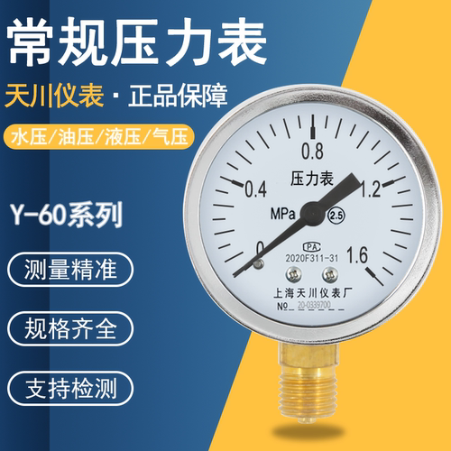 上海天川Y-60压力表支持送检