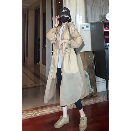 Летняя легкая и тонкая дышащая хаки длинная толстовка с капюшоном, одежда для защиты от солнца, куртка