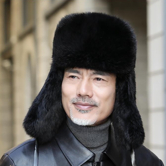 冬季帽爸爸加厚爷爷中老年人火车头火车棉帽护耳中老年老年帽子老