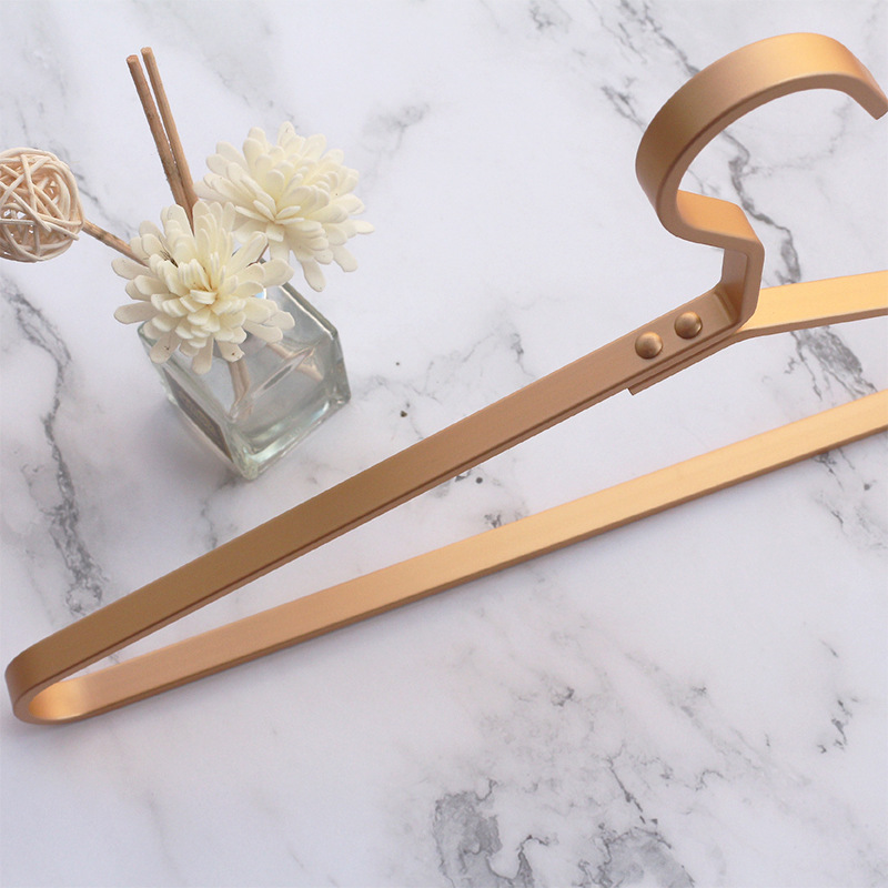 北欧ins铝合金衣架金色大号扁线 家用晒衣架橱柜挂衣架烘干晾衣架