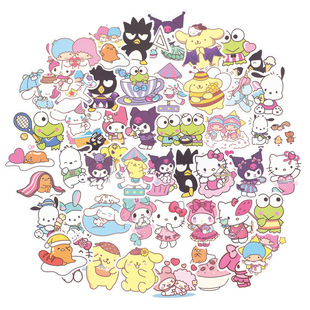 100张三丽鸥帕恰狗KT猫可爱装饰儿童行李箱电脑手账手机壳卡通DIY