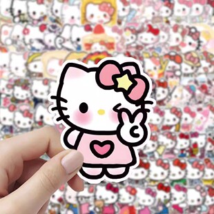 200张HelloKitty凯蒂猫贴纸可爱三丽鸥手帐手机行李箱水杯贴画