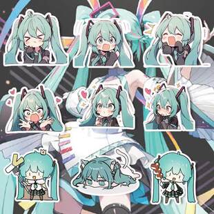 200张chibi版 饰防水DIY贴画贴纸动漫卡通电脑水杯 初音未来iPad装