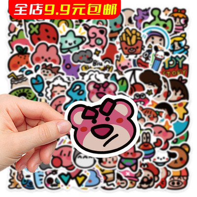 180张oldschool贴纸复古卡通手机壳手账行李箱iPad装饰DIY防水