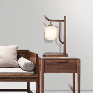纯木印象新中式台灯床头灯实木创意个性简约装饰客厅卧室落地灯具