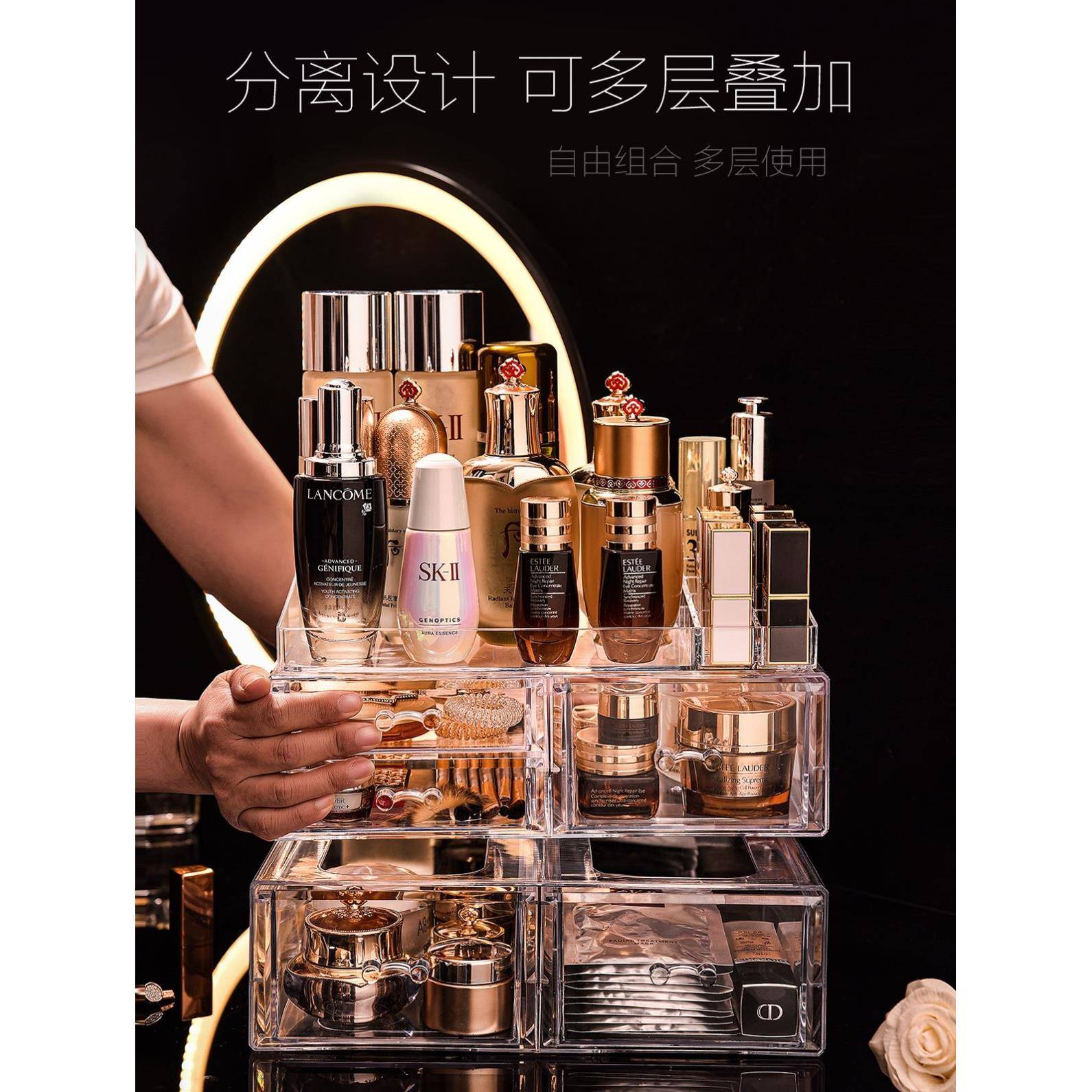 acrylic cosmetic box transparent clear make up organizer