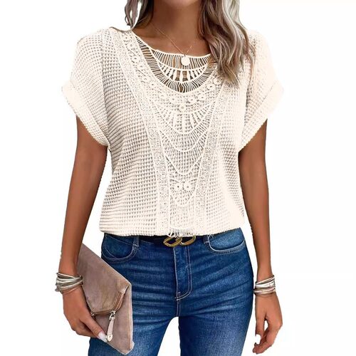 2026 Spring/summer New Women’s Floral-lace Patchwork Short-