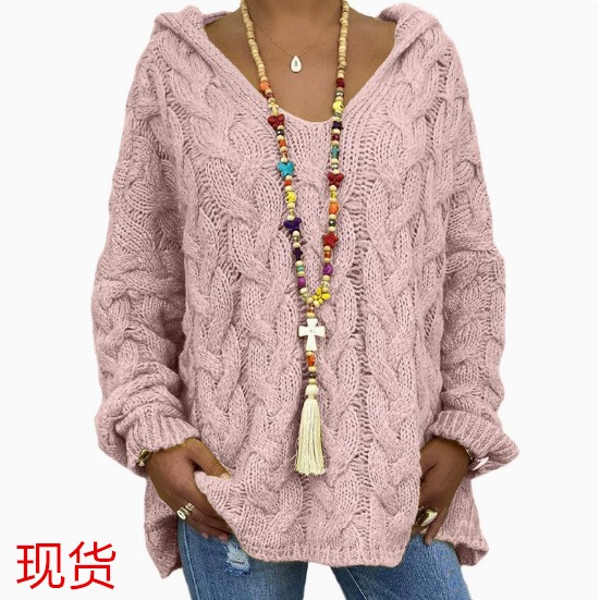 2026 Autumn And Winter New Sweater Solid Color Twist Knitted - 实物图