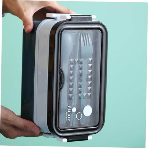 Double layered lunch box, microwave oven, student lunchbox