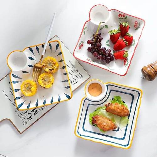 Ceramic dumpling plate Steamed dumplings Steamed shrimp snac