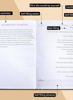 Non date weekly daily schedule planner with hourly organizer