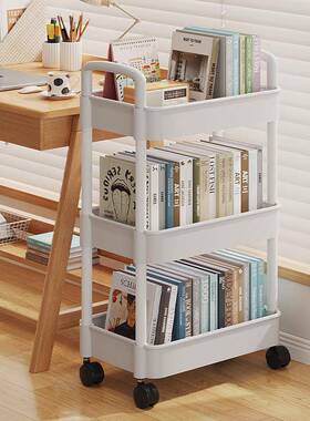 1 PC 3-Layer Rolling Plastic Storage Cart with Armrests