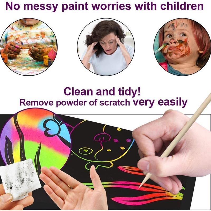 Magic Rainbow Scratch Paper Off Set 炫彩刮刮画儿童diy涂鸦本