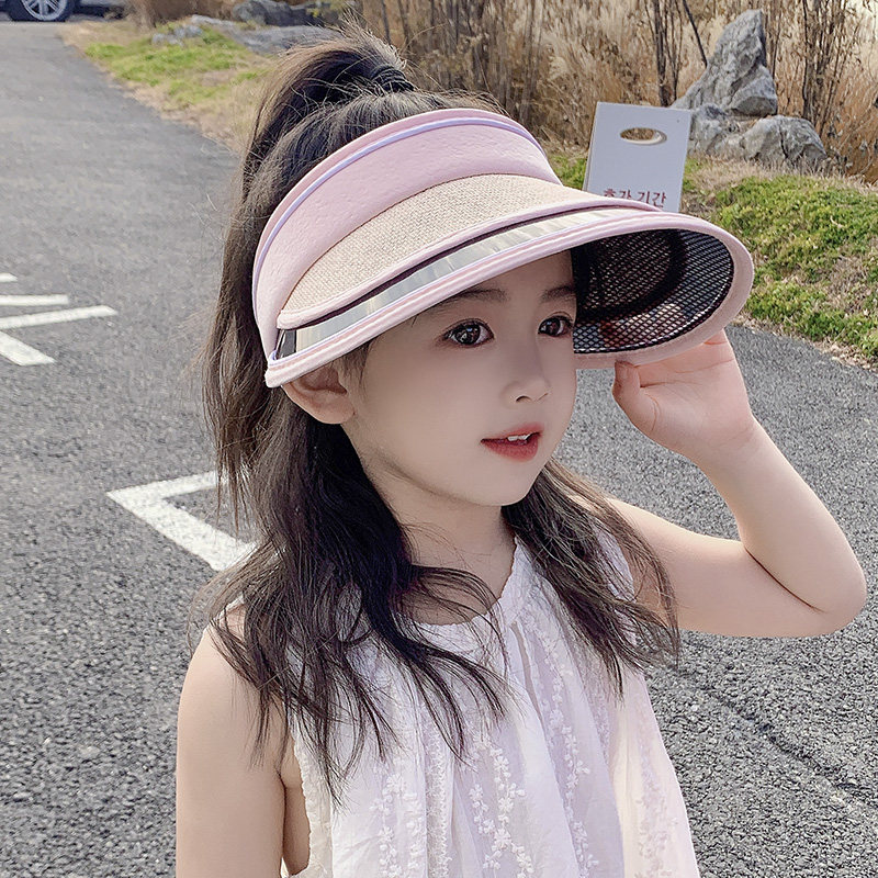 儿童防晒帽子女孩春夏出游防紫外线男女童遮阳凉帽宝宝夏季空顶帽