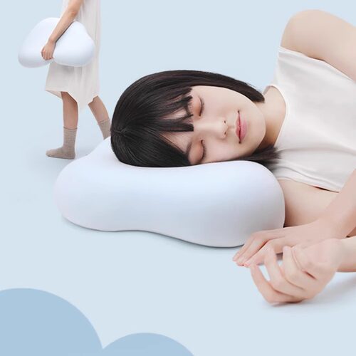 AIRETINI慢回弹0压力云感记忆枕夏季凉爽透气侧睡柔软护颈枕
