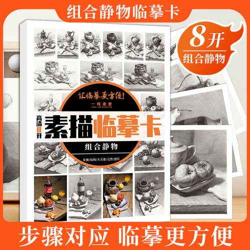 一线美誉组合静物临摹卡素描临摹