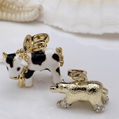 J8066 时尚 J8141 金边奶牛 吊坠 可爱 金色爬行熊
