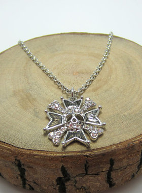 土星双骨朋克骷髅头项链