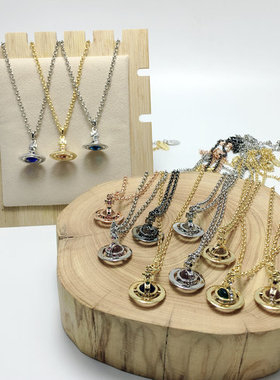 土星粉小号ORB无色珠6MM项链立体