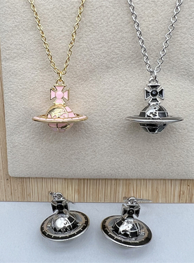 土星伽利略耳环地球仪项链文艺