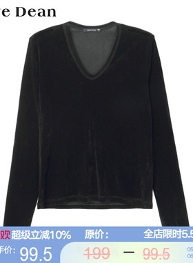 黛芙迪恩【商场同款女装】V领丝绒长袖打底衫 11253