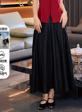 黛芙迪恩2025秋季新款时尚百搭高腰显瘦纯色半身裙女A字裙890z