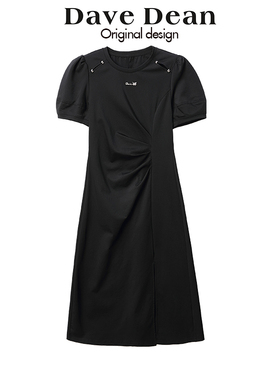 【黛芙迪恩商场同款】泡泡袖褶皱设计感连衣裙长裙夏 M42SL11552