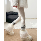 穿搭 自带纯欲feel 超嗲奶白裤 雪季 袜 袜套 微压微透显瘦显腿长