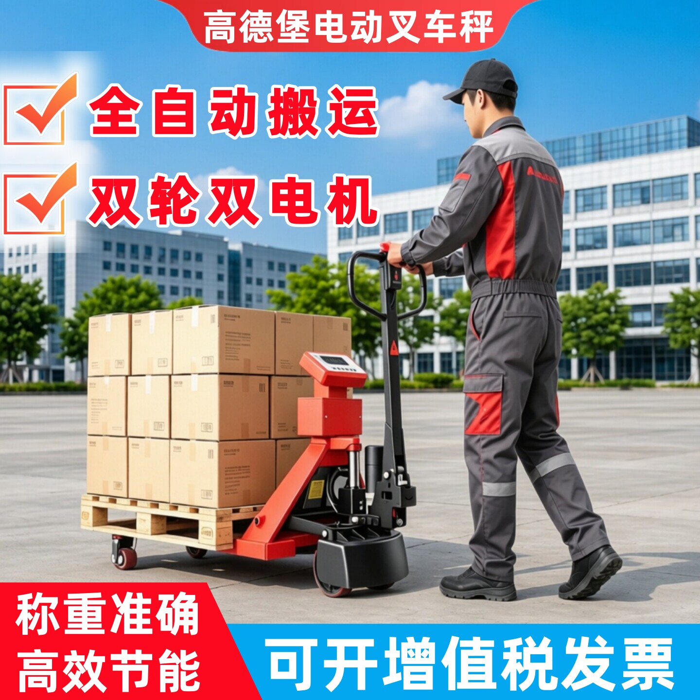 高德堡电动叉车秤手动地牛电子秤