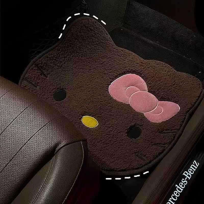 黑皮猫咪汽车脚垫主副驾驶通用可爱大脸猫周边车载耐脏脚踏地毯
