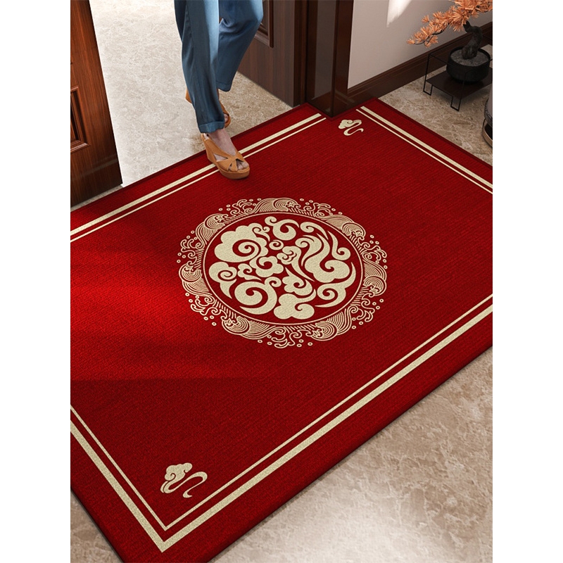 中式红色地垫入户门垫家用喜庆进门高档玄关地毯大门口进户门脚垫