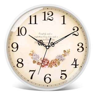 静音挂钟客厅办公现代创意钟表圆形时钟简约卡通挂表时尚 石英钟表