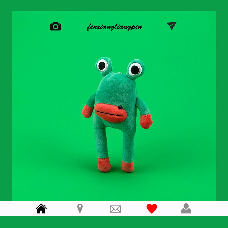 丑萌青蛙毛绒包包钥匙扣挂件