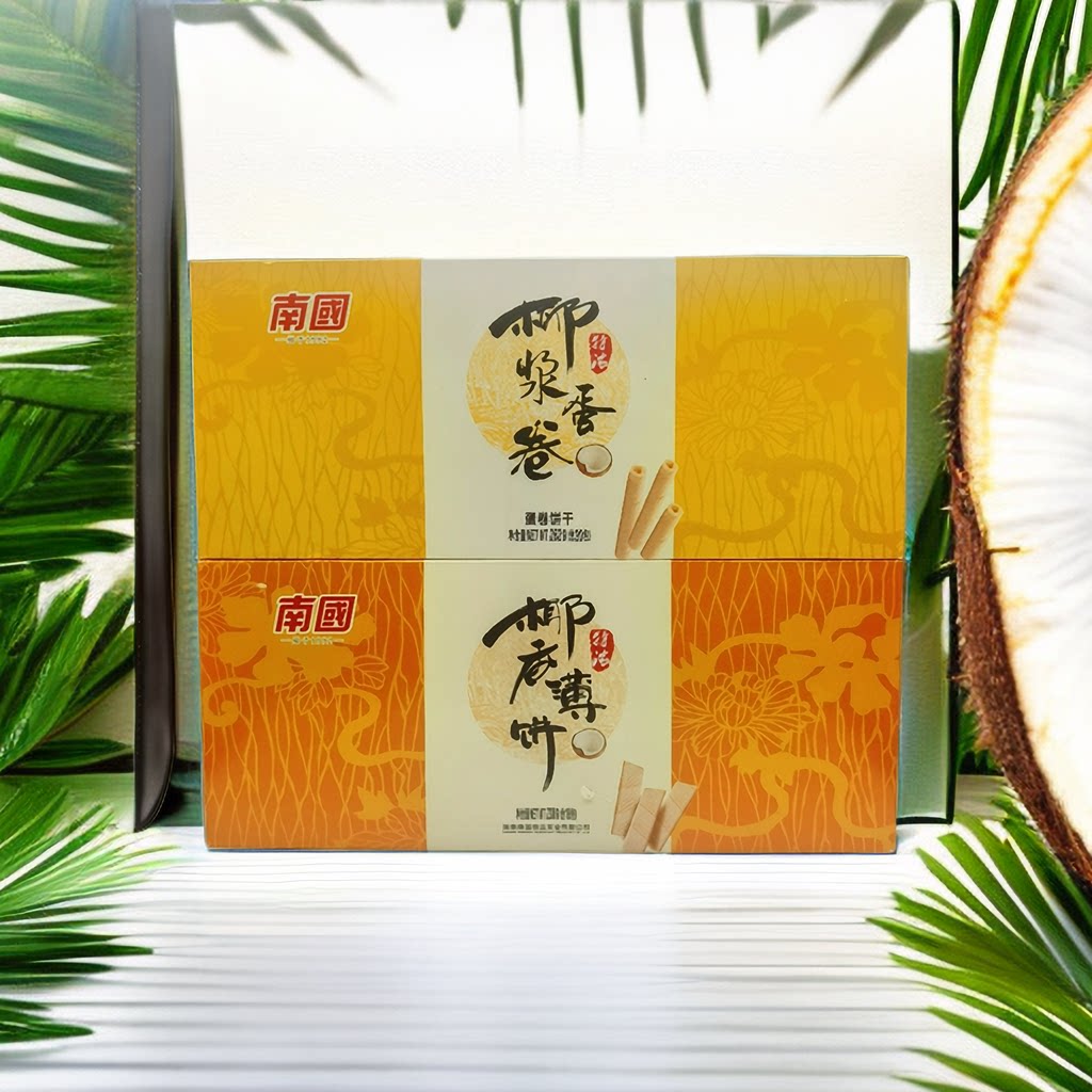 南国椰浆蛋卷薄饼262g／238g盒海南手信特产特别脆实体店同款
