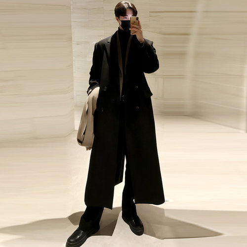 hantempo长款毛呢冬季韩版大衣