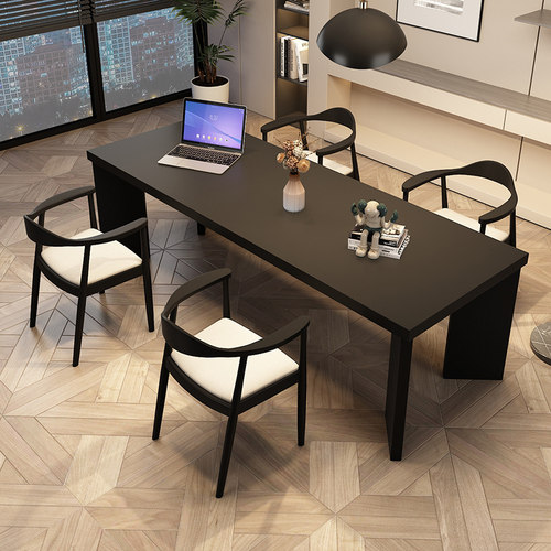 意式极简客厅书桌实木大板