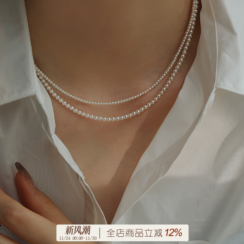 强光正圆珍珠项链女高级感配饰