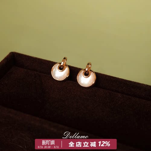 白色海岸天然贝壳耳环女