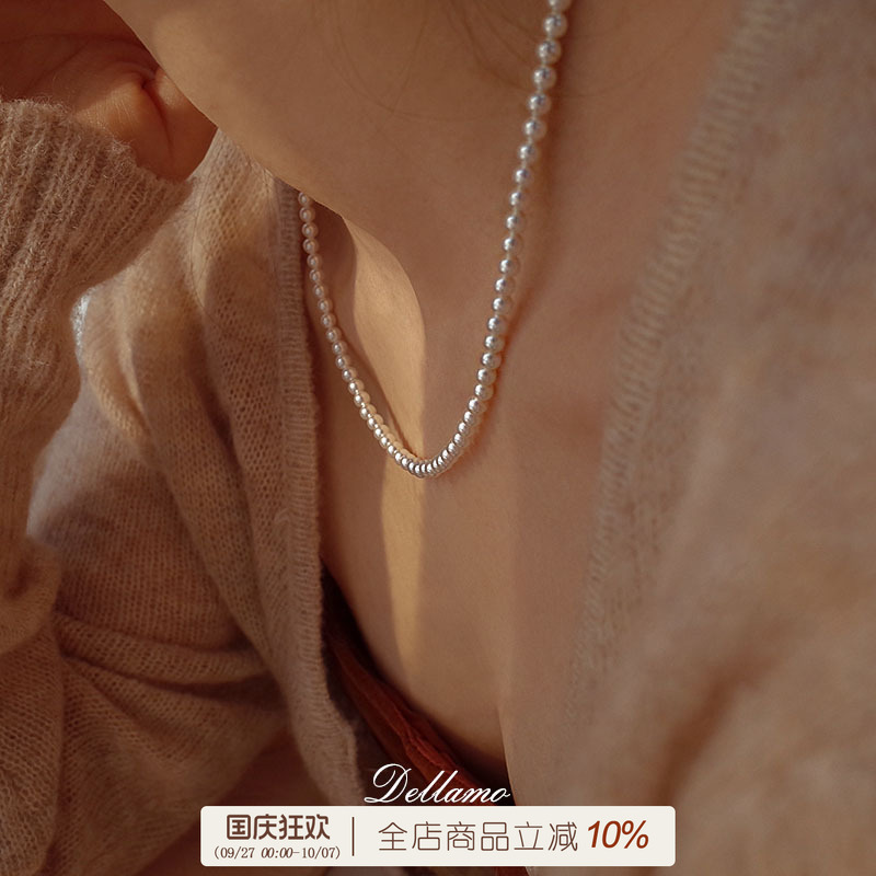 强光正圆珍珠项链女高级感配饰