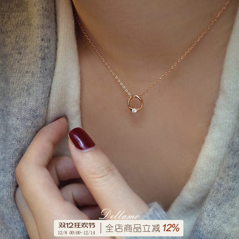 DELLAMO小众设计感打结简约项链