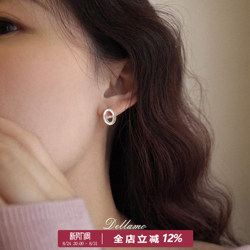 猪鼻子贝壳耳环百搭通勤