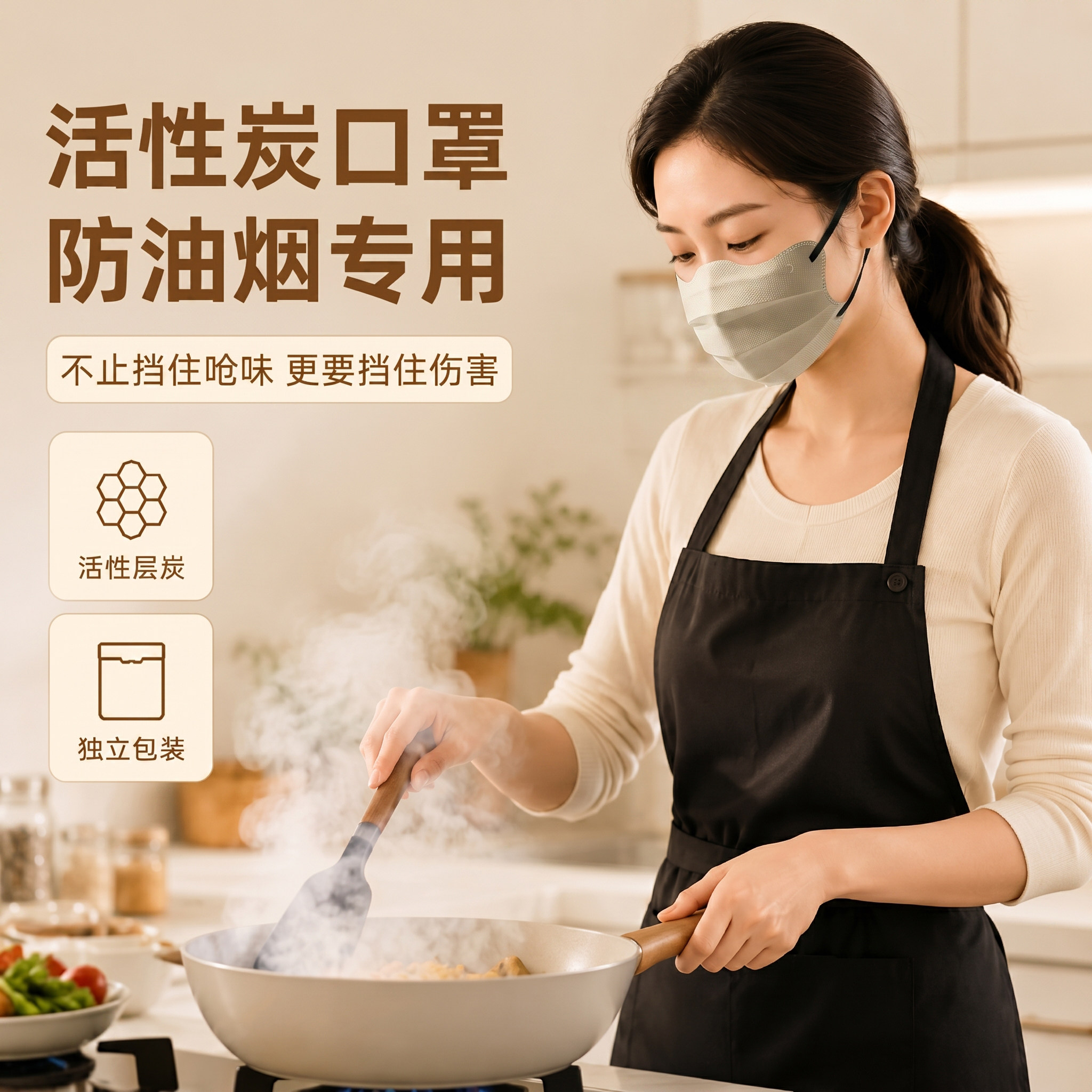 炒菜防油烟口罩厨房餐厅做饭专用图片
