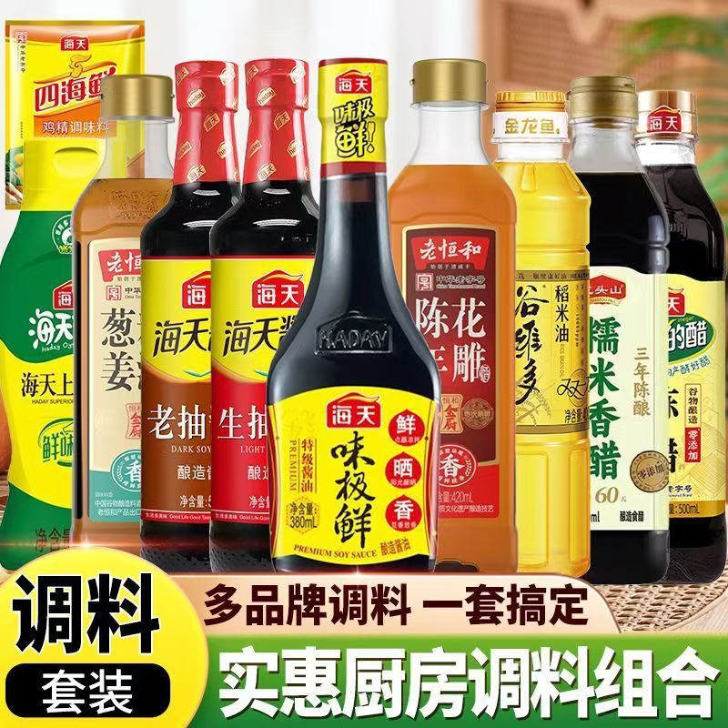 海天调料组合套装油盐酱醋家庭宿舍厨房调味料炒菜做饭全套调料品