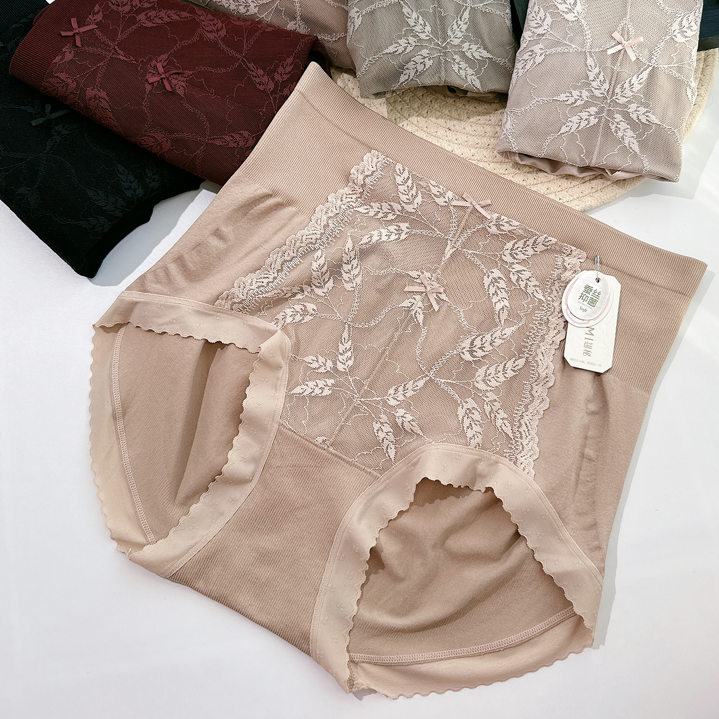 翘秘高腰收腹提臀内裤安可拉红