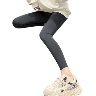 八分小个子鲨鱼皮打底裤女外穿2025新款春秋加绒高腰提臀瑜伽紧身