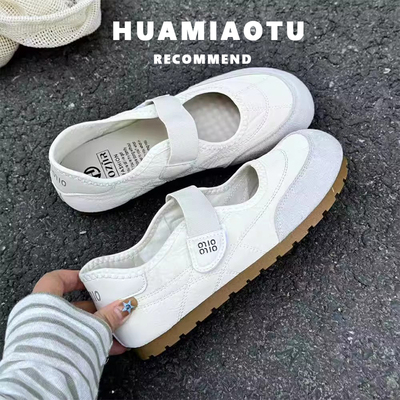 复古白色芭蕾舞单鞋女