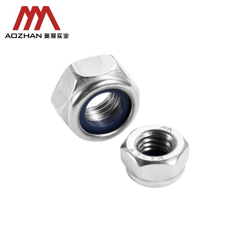 奥展不锈钢 DIN985 非金属嵌件锁紧螺母(蓝圈)盒装 M2~M30